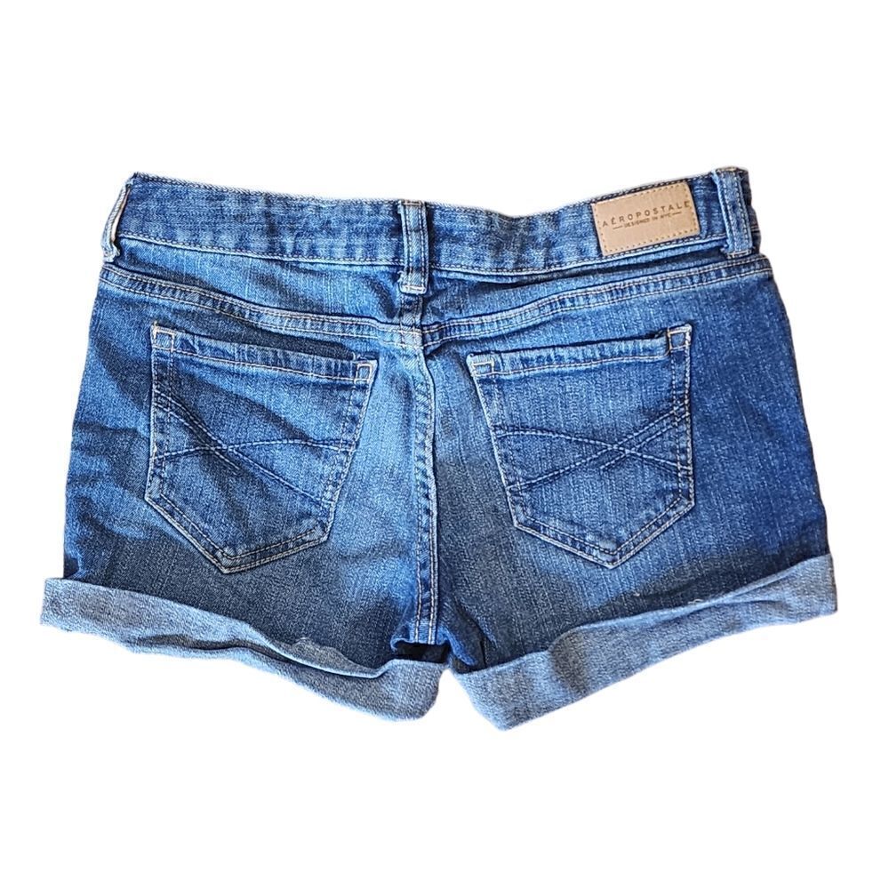 Aeropostale Midi Blue Jean Shorts - Size 0 - Picture 2 of 5